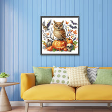 Load image into Gallery viewer, Diamond Painting - Partial Special Shaped - Owl and Pumpkin (30*30CM)