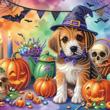 Load image into Gallery viewer, Diamond Painting - Partial Special Shaped - Halloween dog (30*30CM)