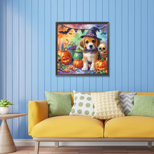 Load image into Gallery viewer, Diamond Painting - Partial Special Shaped - Halloween dog (30*30CM)