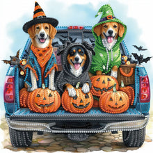 Load image into Gallery viewer, Diamond Painting - Partial Special Shaped - Halloween dogs (30*30CM)
