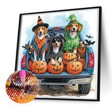 Load image into Gallery viewer, Diamond Painting - Partial Special Shaped - Halloween dogs (30*30CM)