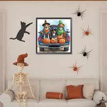 Load image into Gallery viewer, Diamond Painting - Partial Special Shaped - Halloween dogs (30*30CM)