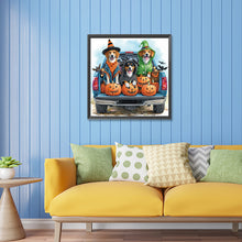 Load image into Gallery viewer, Diamond Painting - Partial Special Shaped - Halloween dogs (30*30CM)