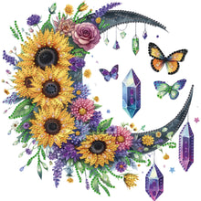 Load image into Gallery viewer, Diamond Painting - Partial Special Shaped - Moon and sunflower (30*30CM)