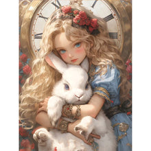 Load image into Gallery viewer, Diamond Painting - Full Round - White rabbit and Alice (30*40CM)