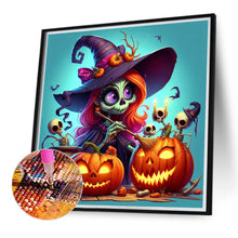Load image into Gallery viewer, Diamond Painting - Full Round - Witch and pumpkin (40*40CM)