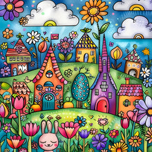 Load image into Gallery viewer, Diamond Painting - Full Round - Cartoon flower house (30*30CM)