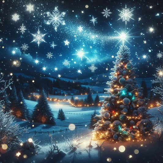 AB Diamond Painting - Full Round - Winter Christmas tree (40*40CM)