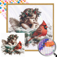 Load image into Gallery viewer, AB Diamond Painting - Full Round - Red cardinal and angel baby (40*40CM)