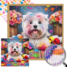 Load image into Gallery viewer, AB Diamond Painting - Full Round - Drawing Yorkshire Terrier Puppy (40*40CM)