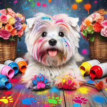 Load image into Gallery viewer, AB Diamond Painting - Full Round - Drawing Yorkshire Terrier Puppy (40*40CM)