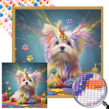 Load image into Gallery viewer, AB Diamond Painting - Full Round - Drawing Yorkshire Terrier Puppy (40*40CM)