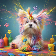 Load image into Gallery viewer, AB Diamond Painting - Full Round - Drawing Yorkshire Terrier Puppy (40*40CM)