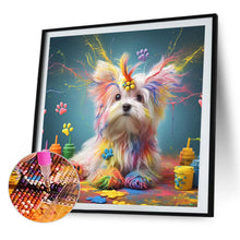 Load image into Gallery viewer, AB Diamond Painting - Full Round - Drawing Yorkshire Terrier Puppy (40*40CM)