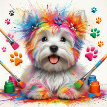 Load image into Gallery viewer, AB Diamond Painting - Full Round - Drawing Yorkshire Terrier Puppy (40*40CM)