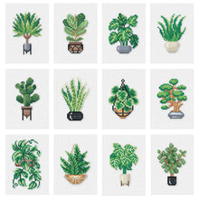 Load image into Gallery viewer, Mini Diamond Painting Set - Full Square - Small green plants (14*18CM)
