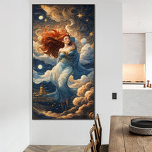 Load image into Gallery viewer, AB Diamond Painting - Full Round - Redhead girl in the cloud (40*75CM)