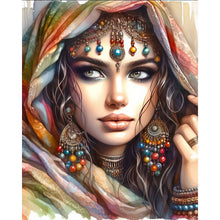Load image into Gallery viewer, AB Diamond Painting - Full Round - Girl with ethnic style (40*50CM)