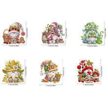 Load image into Gallery viewer, 6Pcs Diamond Painting Refrigerator Magnets Diamond Art Kits (Fruit and Gnome)