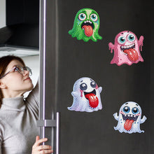 Load image into Gallery viewer, 6Pcs Diamond Painting Refrigerator Magnets Diamond Art Kits (Big-Eyed Ghost)
