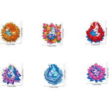Load image into Gallery viewer, 6Pcs Diamond Painting Refrigerator Magnets Diamond Art Kits (Flower Unicorn)