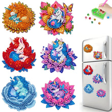 Load image into Gallery viewer, 6Pcs Diamond Painting Refrigerator Magnets Diamond Art Kits (Flower Unicorn)