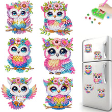 Load image into Gallery viewer, 6Pcs Diamond Painting Refrigerator Magnets Diamond Art Kits (Colorful Owl)
