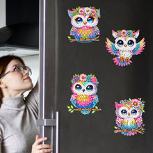 Load image into Gallery viewer, 6Pcs Diamond Painting Refrigerator Magnets Diamond Art Kits (Colorful Owl)