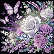 Load image into Gallery viewer, Diamond Painting - Partial Special Shaped - Rose Butterfly (30*30CM)