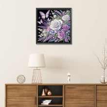 Load image into Gallery viewer, Diamond Painting - Partial Special Shaped - Rose Butterfly (30*30CM)
