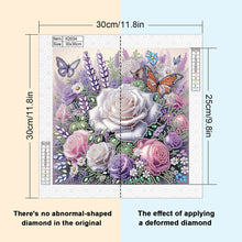 Load image into Gallery viewer, Diamond Painting - Partial Special Shaped - Rose Butterfly (30*30CM)