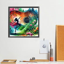 Load image into Gallery viewer, Diamond Painting - Full Round - Dancing Girl Silhouette and Guitar (40*40CM)