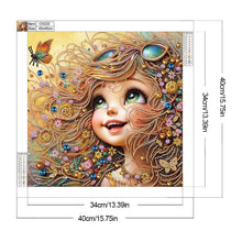 Load image into Gallery viewer, Diamond Painting - Partial Special Shaped - Cheerful Girl (40*40CM)