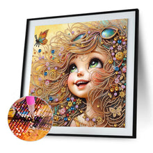 Load image into Gallery viewer, Diamond Painting - Partial Special Shaped - Cheerful Girl (40*40CM)
