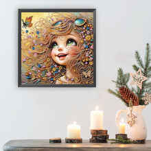 Load image into Gallery viewer, Diamond Painting - Partial Special Shaped - Cheerful Girl (40*40CM)