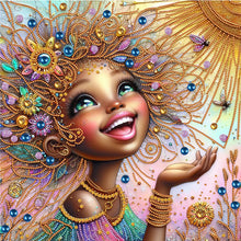 Load image into Gallery viewer, Diamond Painting - Partial Special Shaped - Cheerful Girl (40*40CM)
