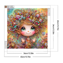Load image into Gallery viewer, Diamond Painting - Partial Special Shaped - Cheerful Girl (40*40CM)