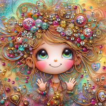 Load image into Gallery viewer, Diamond Painting - Partial Special Shaped - Cheerful Girl (40*40CM)