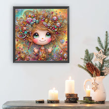 Load image into Gallery viewer, Diamond Painting - Partial Special Shaped - Cheerful Girl (40*40CM)