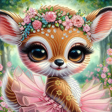 Load image into Gallery viewer, Diamond Painting - Partial Special Shaped - Sika Deer in a Skirt (40*40CM)