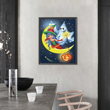 Load image into Gallery viewer, AB Diamond Painting - Full Round - Witch and Little Ghost (40*50CM)