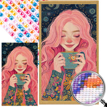 Load image into Gallery viewer, AB Diamond Painting - Full Round - Pink Hair Girl (40*70CM)