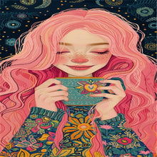 Load image into Gallery viewer, AB Diamond Painting - Full Round - Pink Hair Girl (40*70CM)