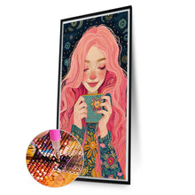 Load image into Gallery viewer, AB Diamond Painting - Full Round - Pink Hair Girl (40*70CM)