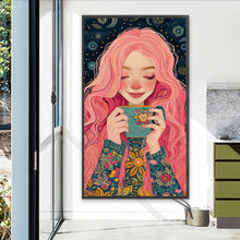 Load image into Gallery viewer, AB Diamond Painting - Full Round - Pink Hair Girl (40*70CM)