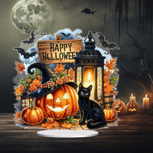 Load image into Gallery viewer, Acrylic Halloween Pumpkin Cat Diamond Painting Desktop Ornaments Kit Home Decor