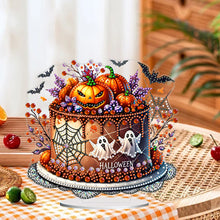 Load image into Gallery viewer, Acrylic Halloween Cake Diamond Painting Desktop Ornaments Kit Home Bedroom Decor