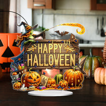 Load image into Gallery viewer, Acrylic Halloween Pumpkin Witch Diamond Painting Desktop Ornaments Kit for Home