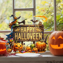 Load image into Gallery viewer, Acrylic Halloween Pumpkin Witch Diamond Painting Desktop Ornaments Kit for Home