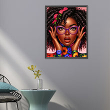 Load image into Gallery viewer, Diamond Painting - Full Round - Woman with purple glasses (40*50CM)